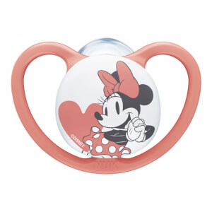 Vesmírný dudlík NUK 6-18m Disney Mickey Mouse červený