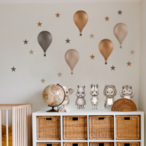 Dětské samolepky na zeď - INSPIO zvířátka s balony