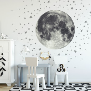 Samolepky na zeď - Měsíc s hvězdami
