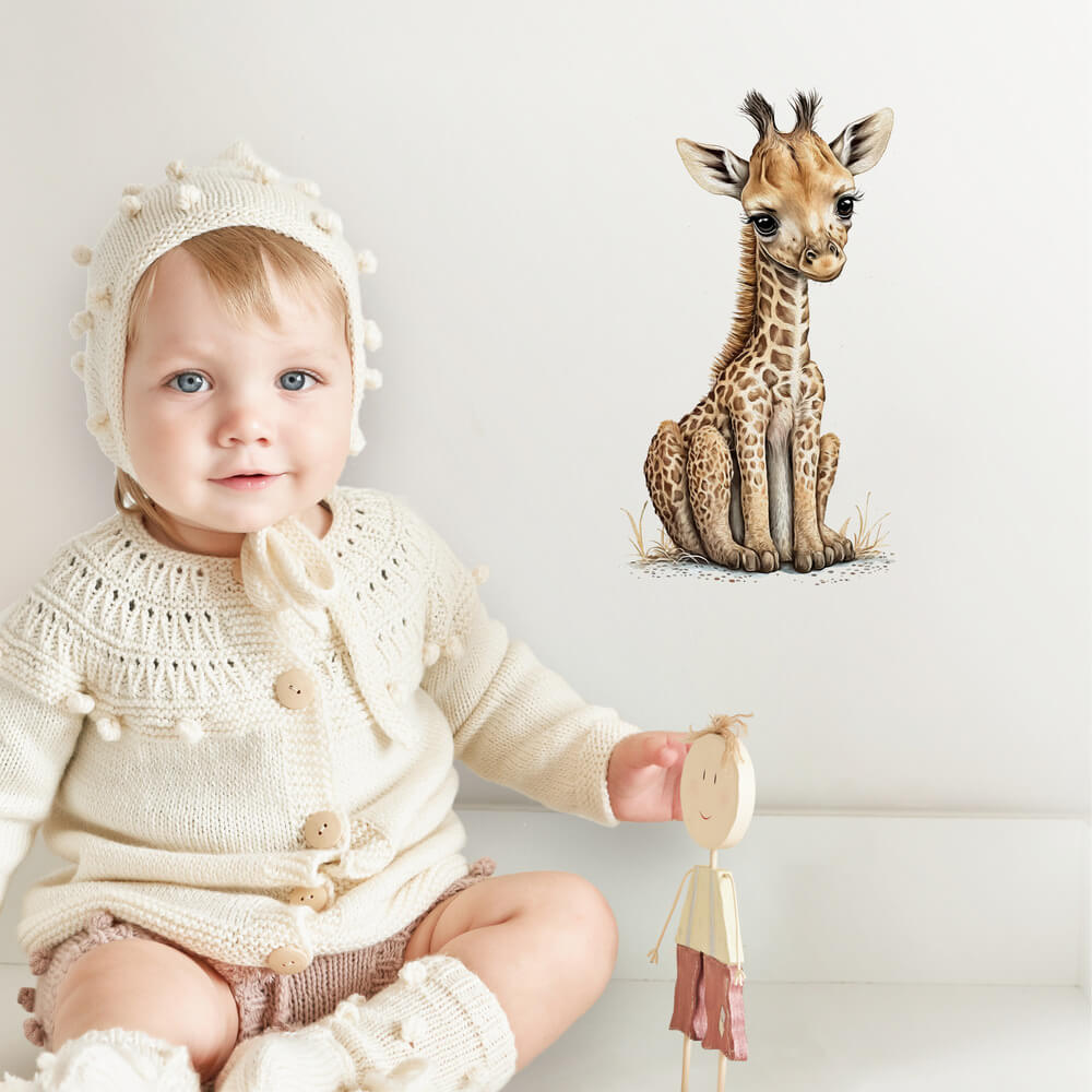 Malá žirafa - Dětská samolepka na zeď
