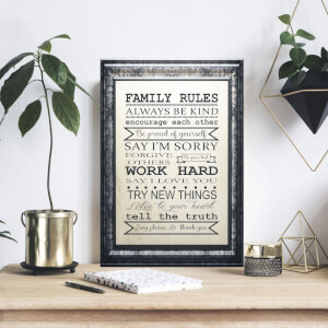 Obraz na zeď - Family Rules (v anglickém jazyce)